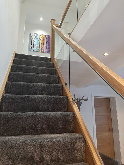 recent oak and glass staircase renovation in Wigan 6