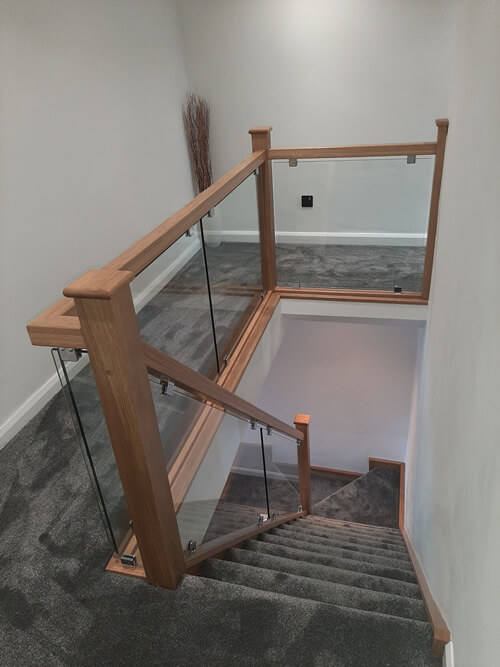 recent oak and glass staircase renovation in Wigan 12