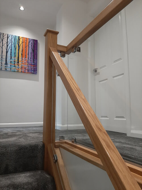 recent oak and glass staircase renovation in Wigan 11