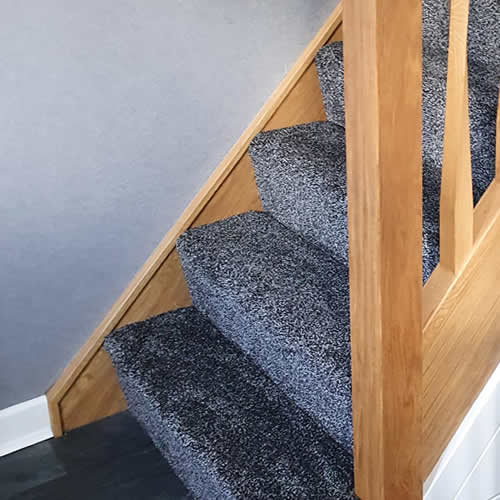 installing stairs cladding in staircase makeover