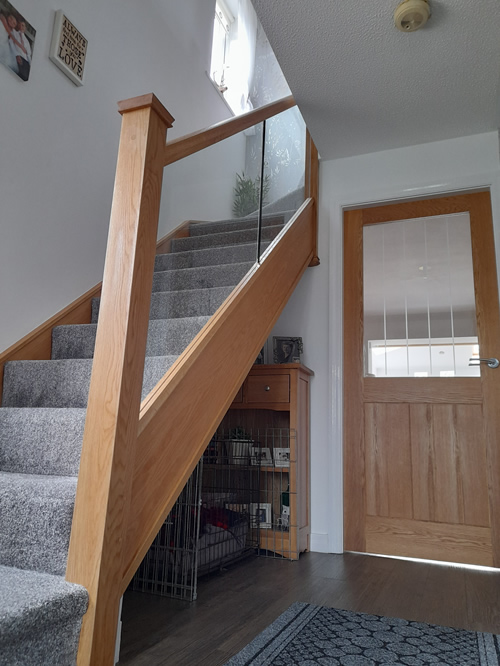 recent oak and glass staircase renovation in Westhoughton 4