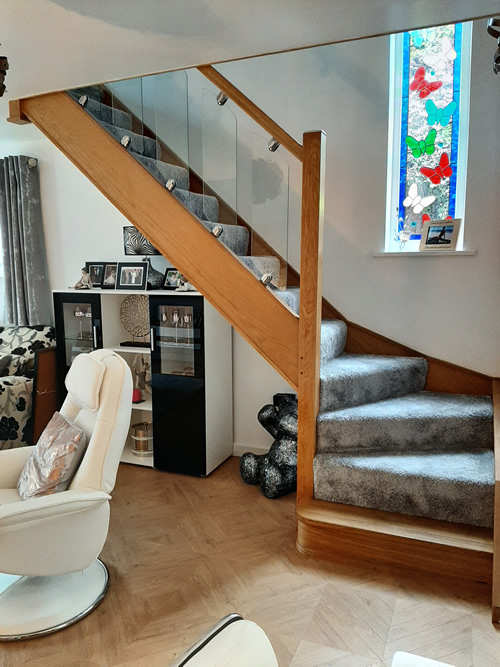 recent oak and glass staircase renovation in Bolton 4