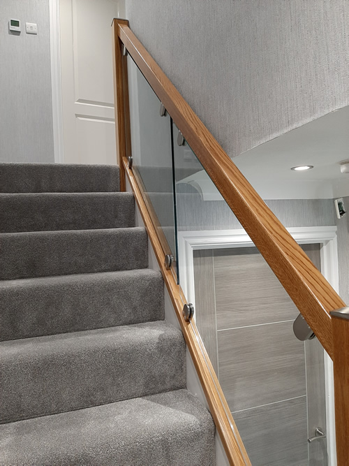 recent oak and glass staircase renovation in Leigh 4