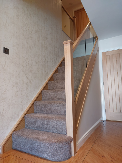 recent oak and glass staircase renovation in Westhoughton 4